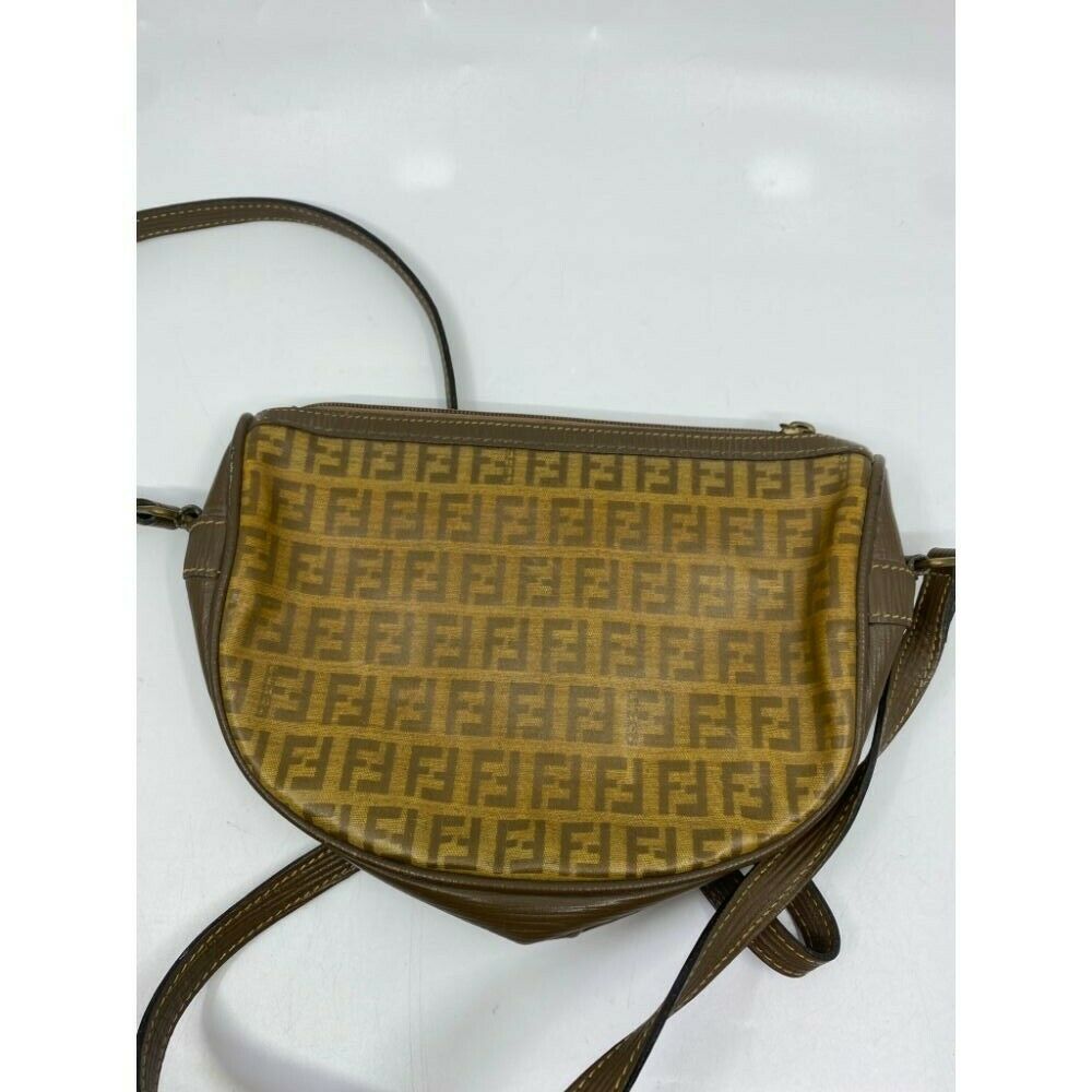 Fendi Brown Vintage All Over Logo Crossbody Bag