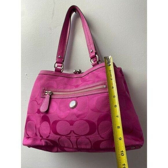 COACH Large Pink Jacquard Fabric Tote Bag