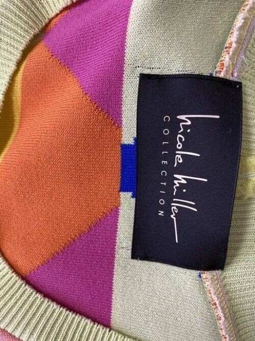 nicole miller multi color new print knit msrp short casual dress
