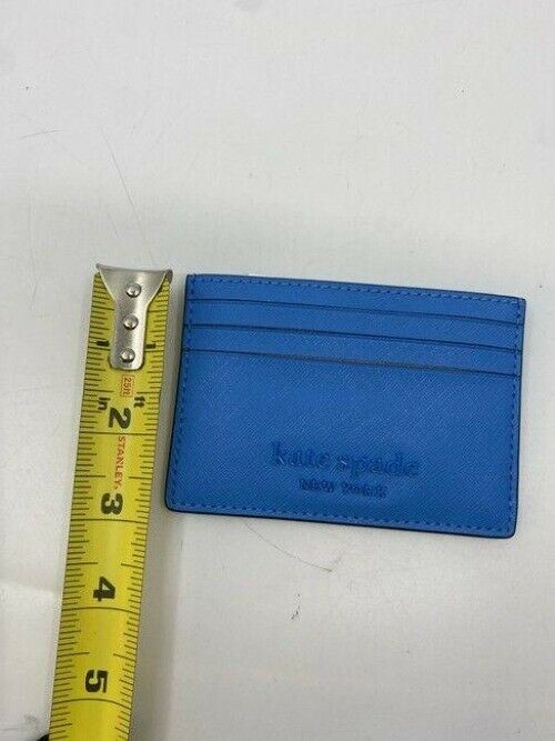 kate spade blue slim leather cardholder wallet