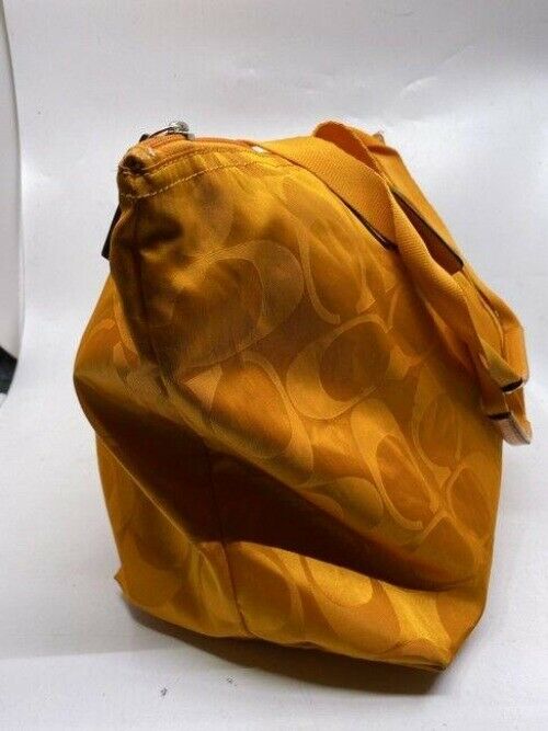 coach shopping xl orange fabric tote