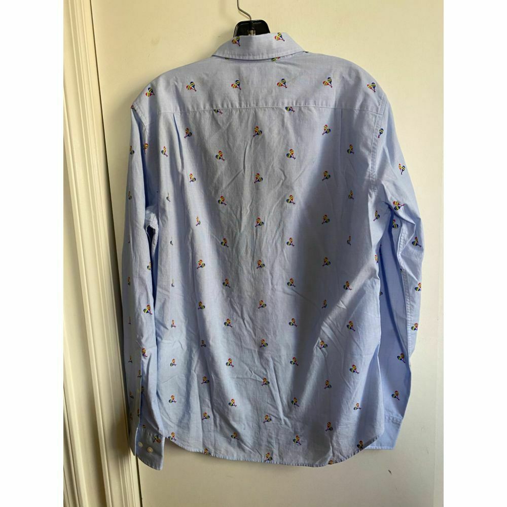BONOBOS Light Blue Printed Long Sleeve Button Down Shirt Size M