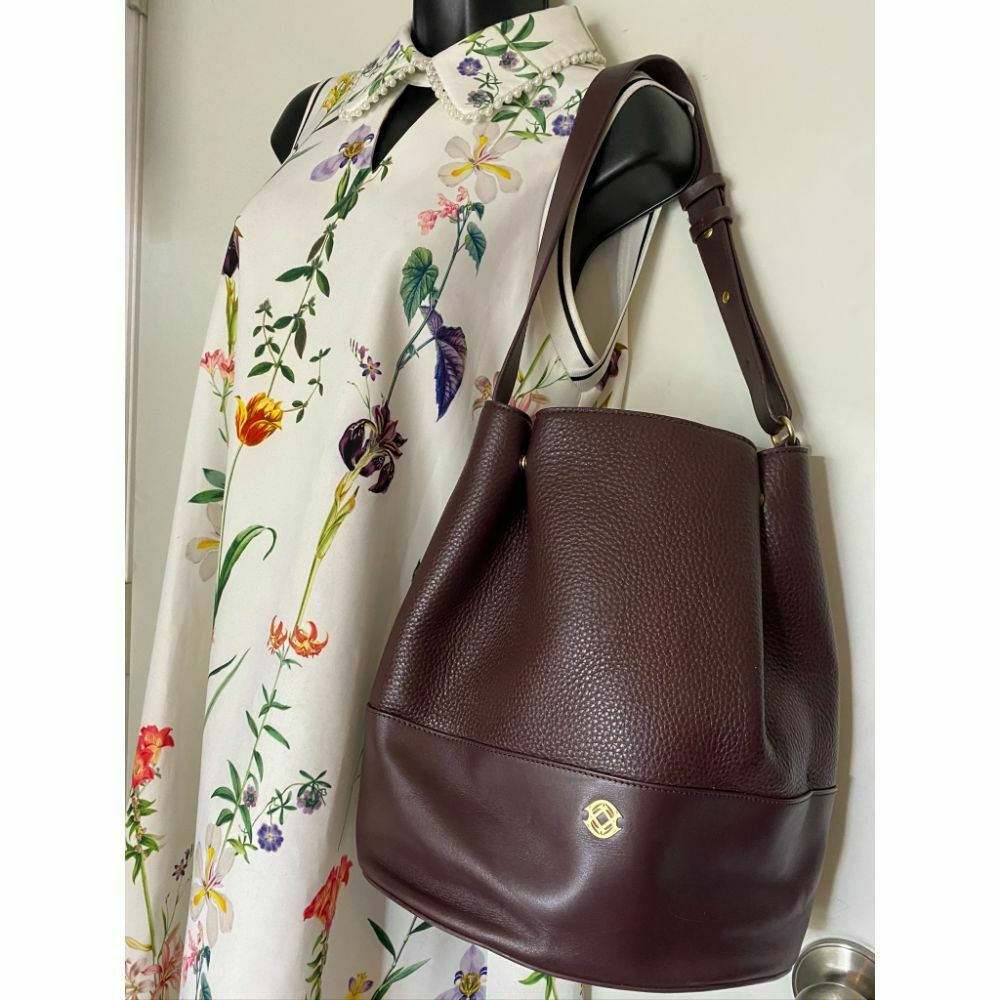 Dagne Dover Brown Large Leather Shoulder Bag