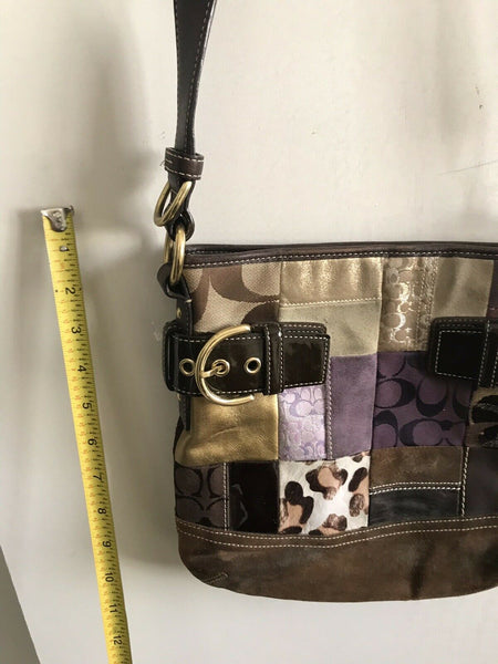 COACH Multi-fabric Patch Work Shoulder Bag