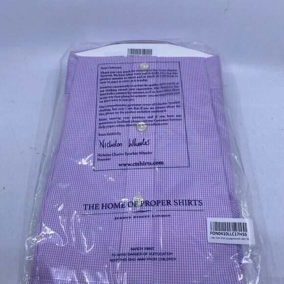 Charles Tyrwhitt Lilac non iron puppytooth slim fit