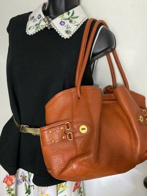 cole haan xl orange leather shoulder bag