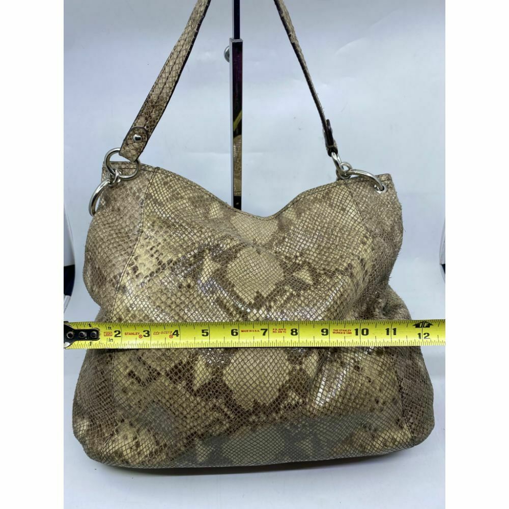 COACH Animal Embossed Leather Tan Shoulder Bag Amazing!