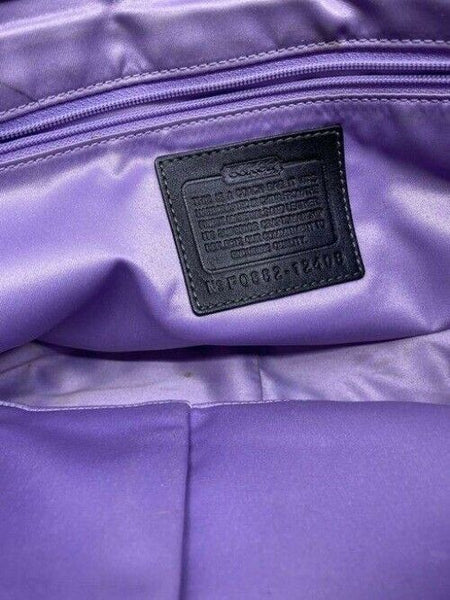 coach medium material tan black fabric shoulder bag
