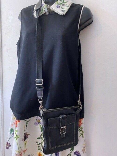 coach black leather cross body bag