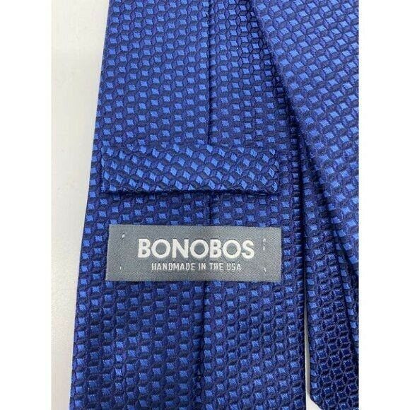 New BONOBOS Navy Blue Premium Neck Tie Made in USA