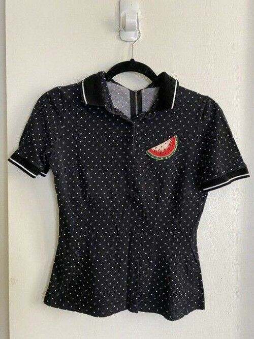 dolce and gabbana black white dolce and gabbana ss polka dot women s polo small