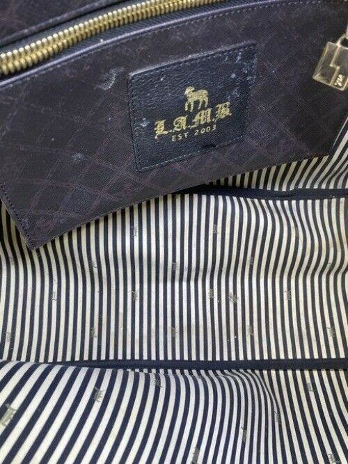lamb shopping xl l black tan coated canvas tote