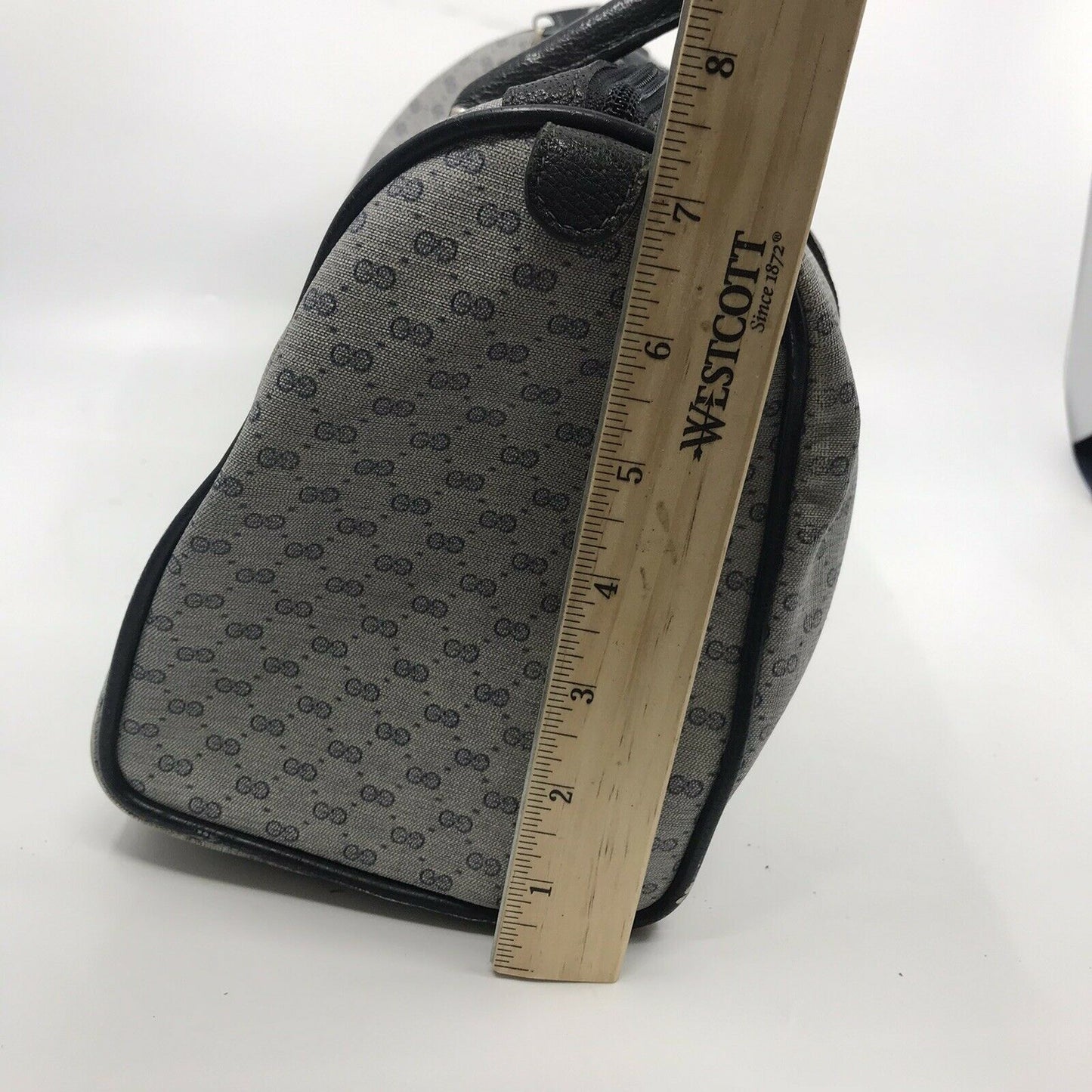 GUCCI Vintage Boston Bag Brown Coated Canvas