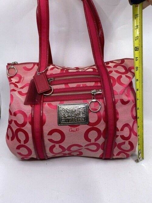 coach shopping xl pink fabric tote