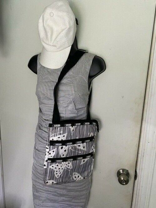 Lesportsac Triple Pocket Gray Nylon Cross Body Bag