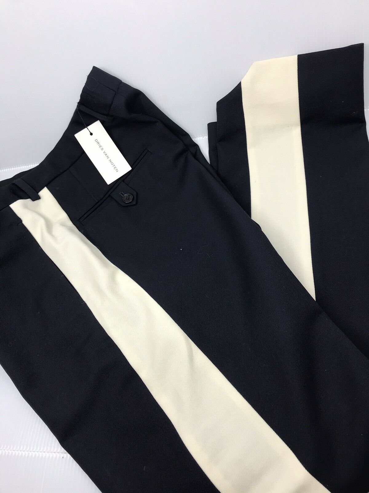 DRIES VAN NOTE  Men’s Navy/ White Pants sz US 32 Italian 48