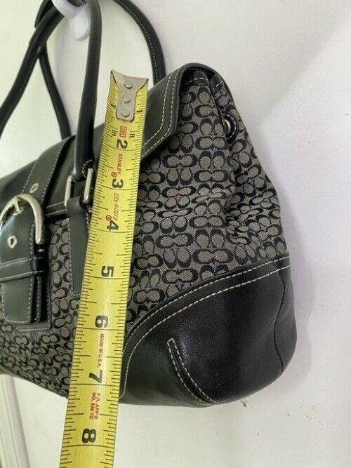 coach bag beige black fabric tote