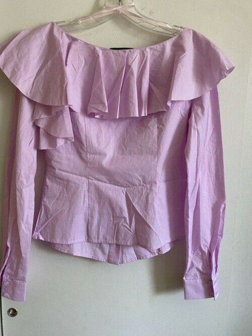 milly pink new women s bell sleeve woven msrp blouse