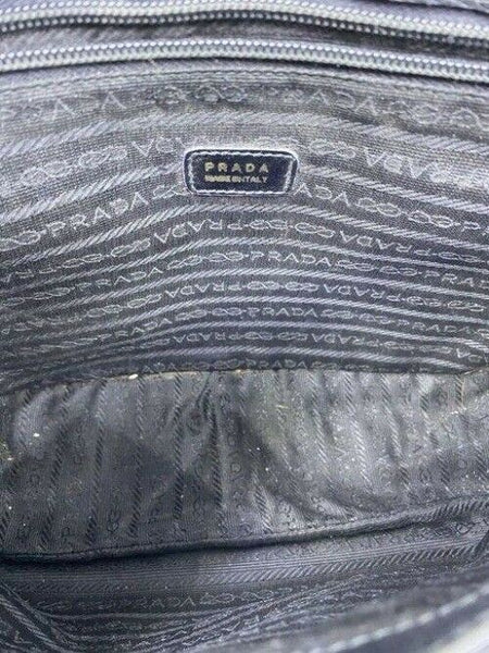 prada vintage black leather cross body bag