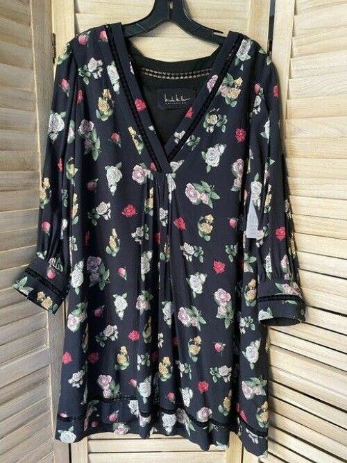 Nicole Miller Black Green White New Floral Mini Msrp Short Casual Dress