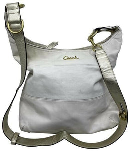 coach white gold leather cross body bag