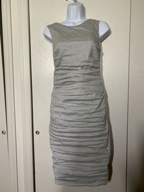 nicole miller new ruched linen striped msrp