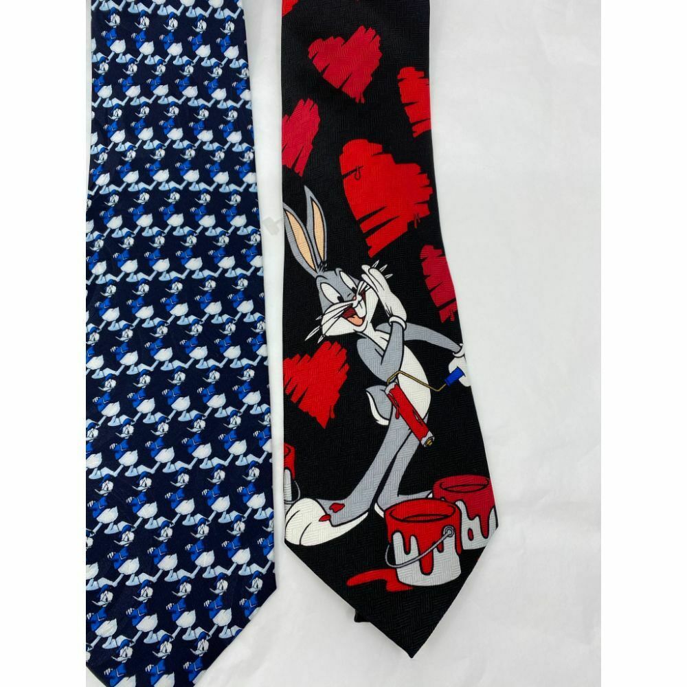New Lot of 3 Neck tie Disney, Looney Tunes Black Red White Total Msrp 75
