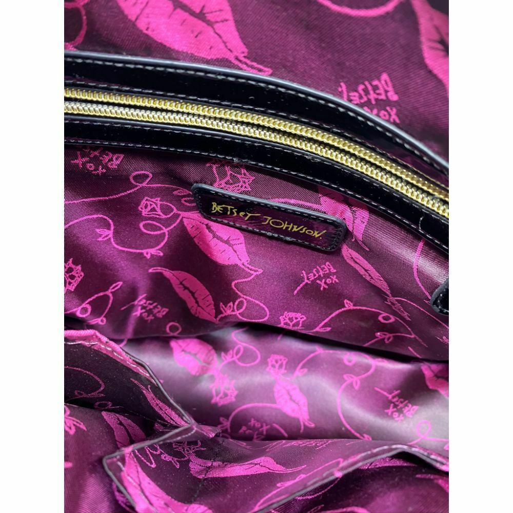 BETSEY JOHNSON Faux Leather Embellished Tote Bag