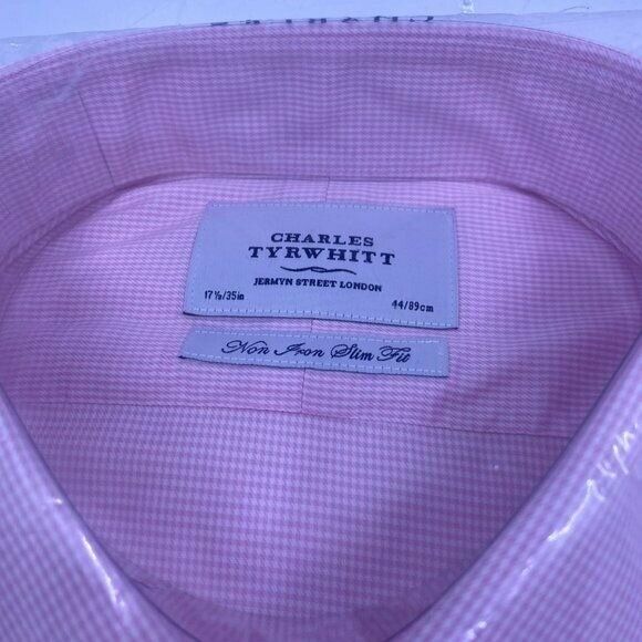 Charles Tyrwhitt Light Pink none iron Puppytooth slim fit shirt