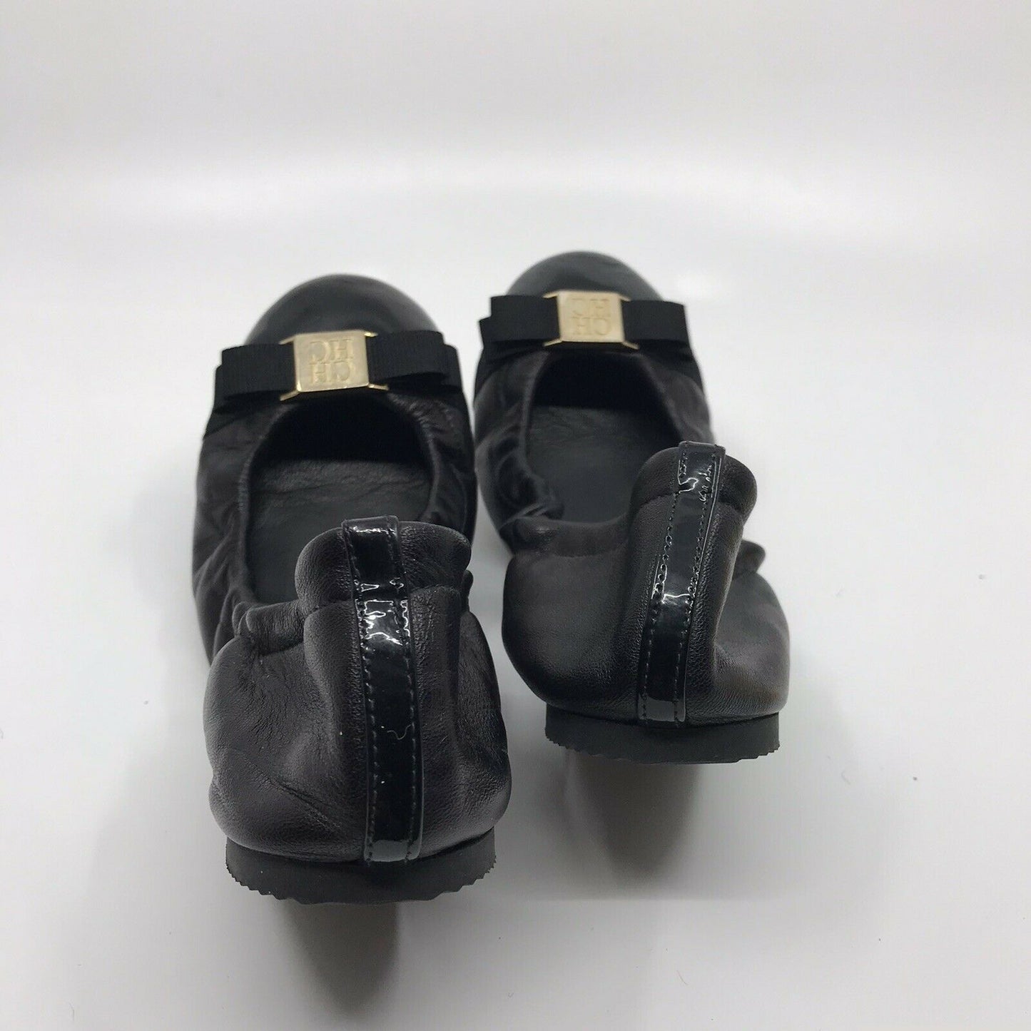 Carolina Herrera Black Ballet Flats w Bow sz 7