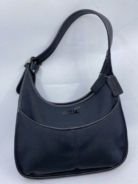 coach medium black fabric shoulder bag