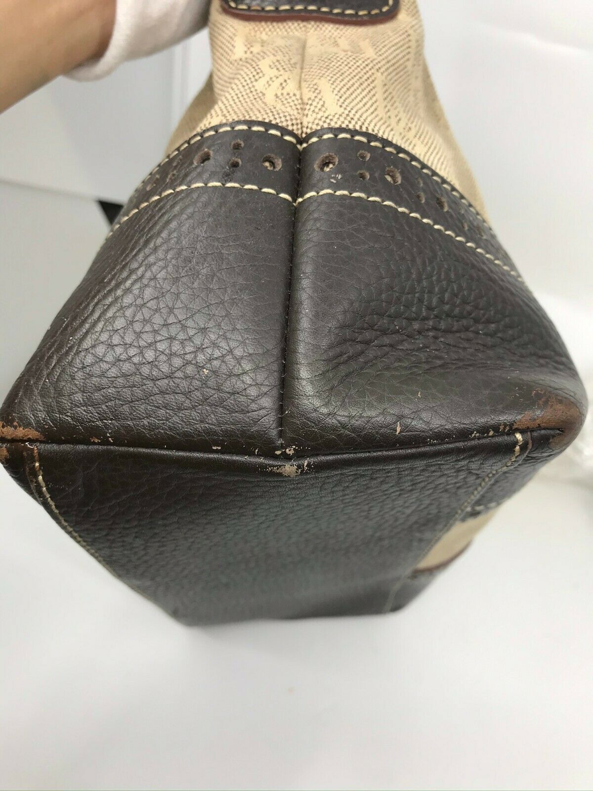 Dooney & Bourkek Brown/Tan Medium Canvas Tote