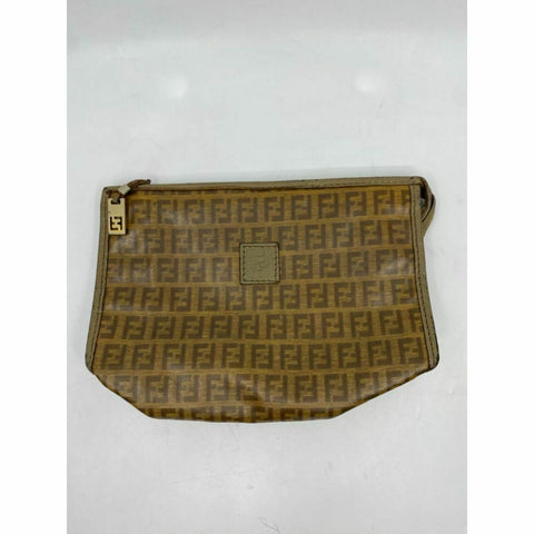 Vintage FENDI Brown Yellow Clutch