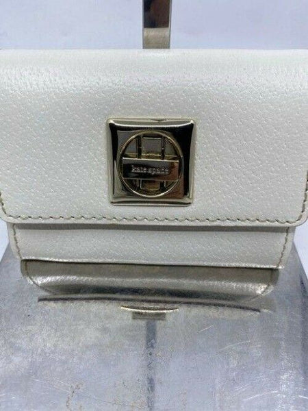 kate spade white small cute id key and coin wallet