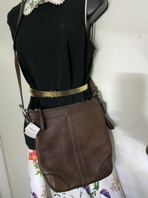 coach shoulder brown leather cross body bag