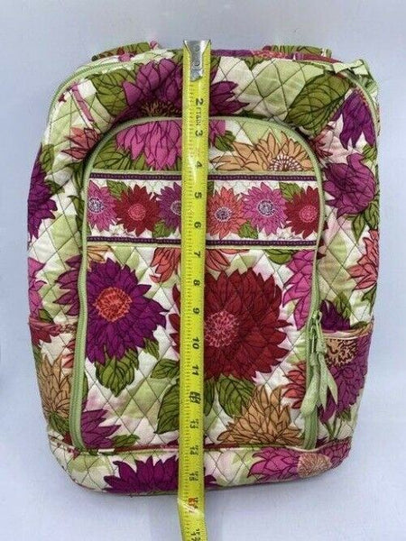 vera bradley quilted large purple green white backpack