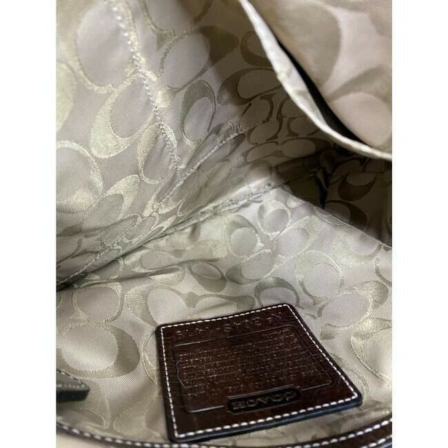 coach medium w adjustable strap tan brown leather cross body bag