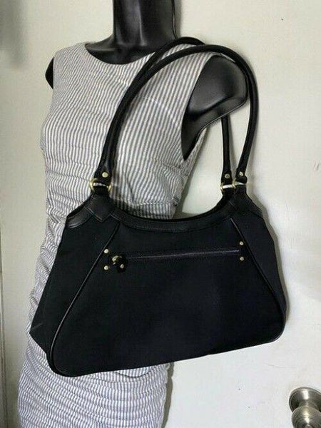 Maxx New York Tote Black Nylon Fabric Shoulder Bag