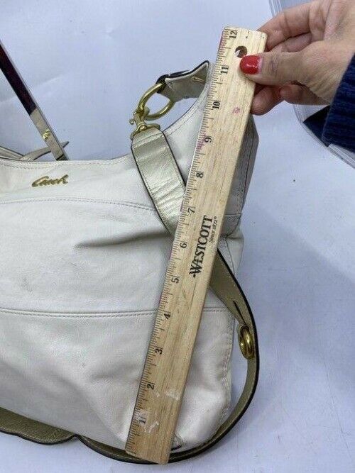 coach white gold leather cross body bag
