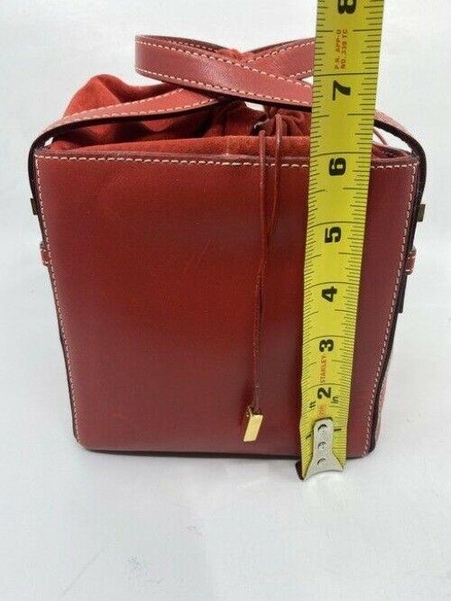 kate spade box red leather tote