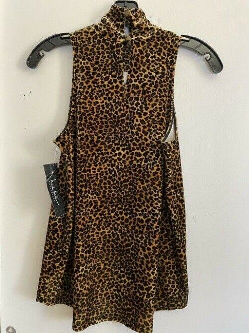 nicole miller new animal print velvet msrp tunic