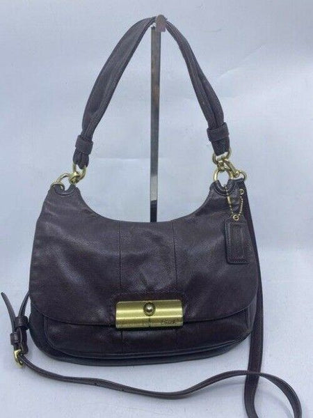 coach vintage rare brown leather cross body bag