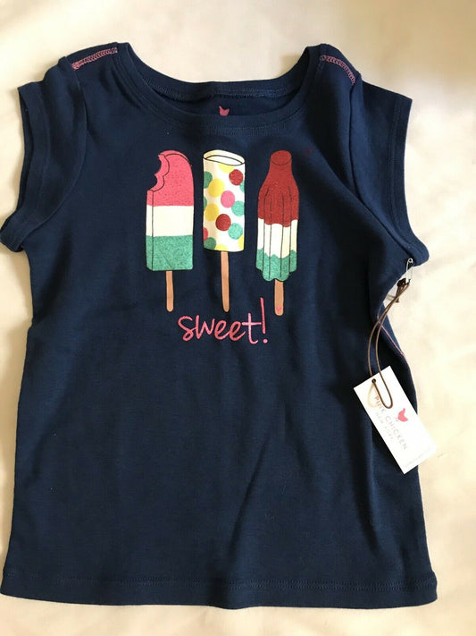 NWT! Pink Chicken Girls Navy Knit Shirt 5 Yr