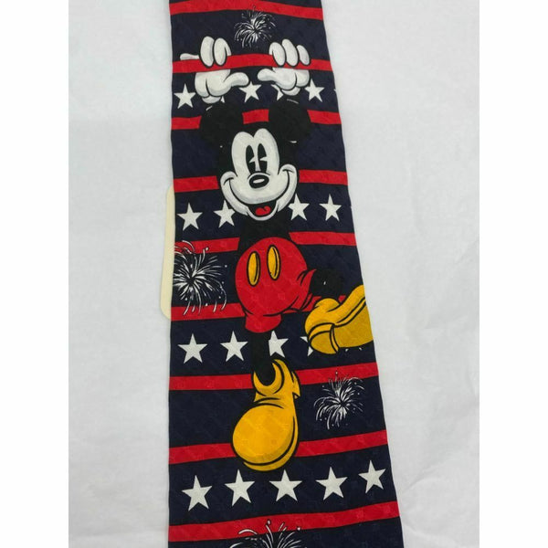 MICKEY MOUSE Disney Neck Tie Black Red White Hand Made 100% Silk