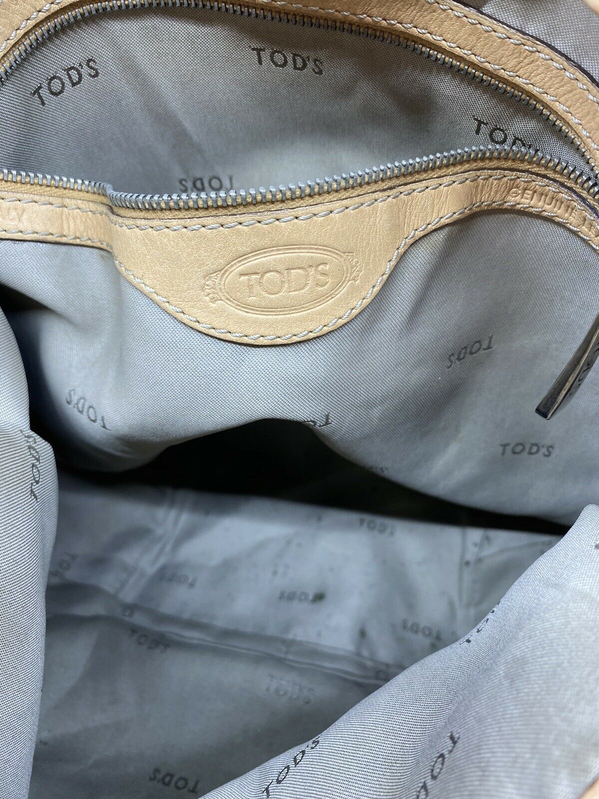 TOD’S Large Laminated Fabric  Tote Bag W/ Strap