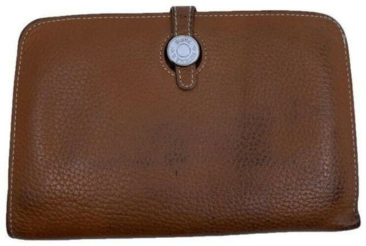 brown hermes vintage wallet