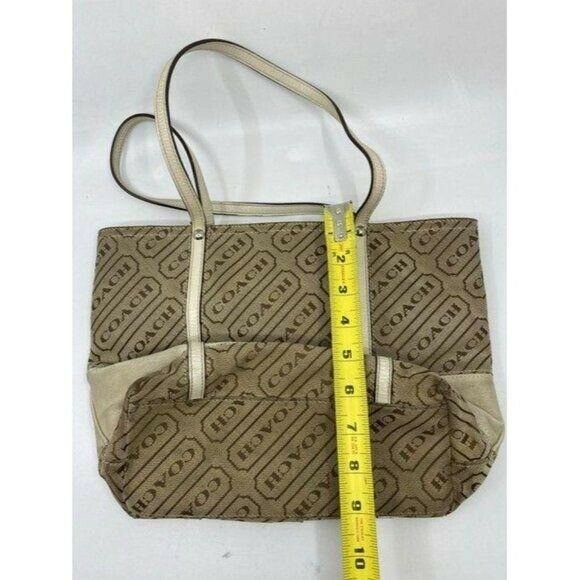 coach w customized by me w applique tan beige jacq