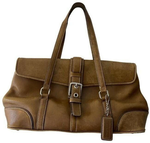 coach small tan leather tote