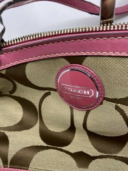 Coach Classic Pink Canvas Shoulder Bag