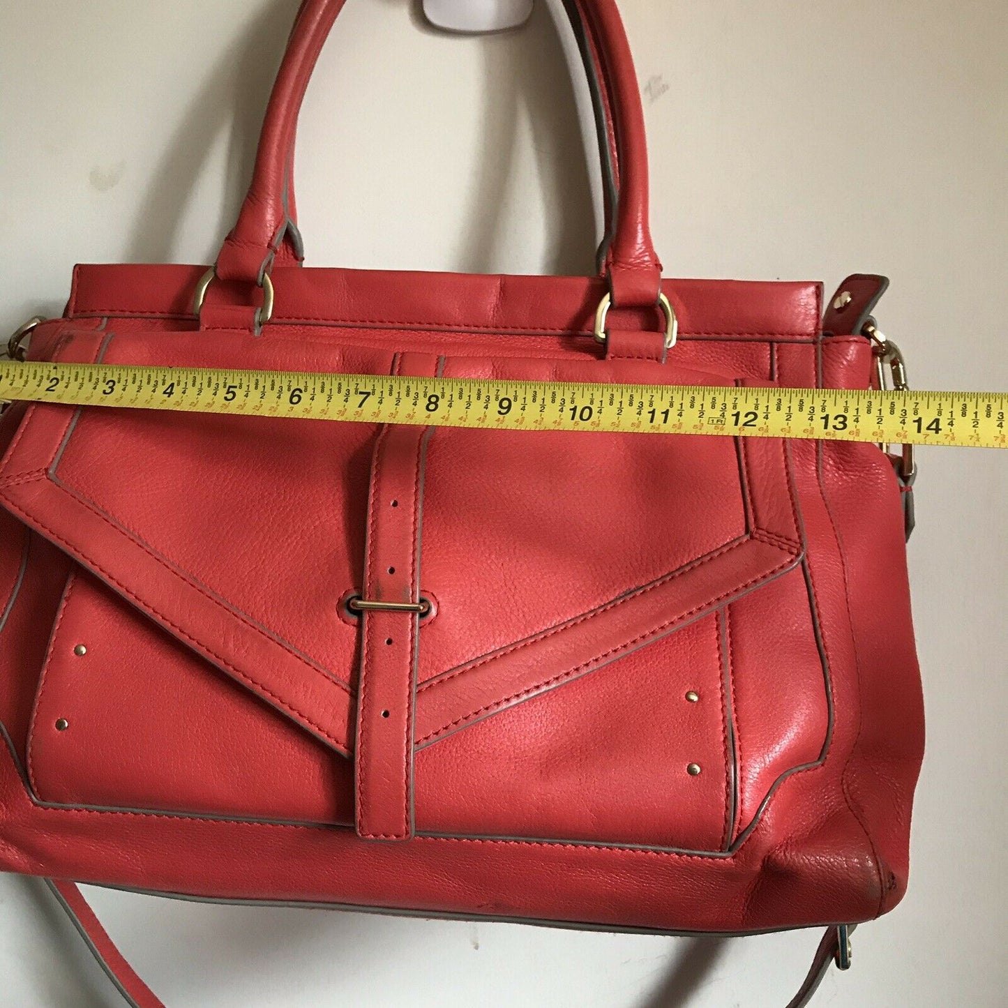TORY BURCH Orange Leather Handbag W/ Crossbody Strap Msrp $490